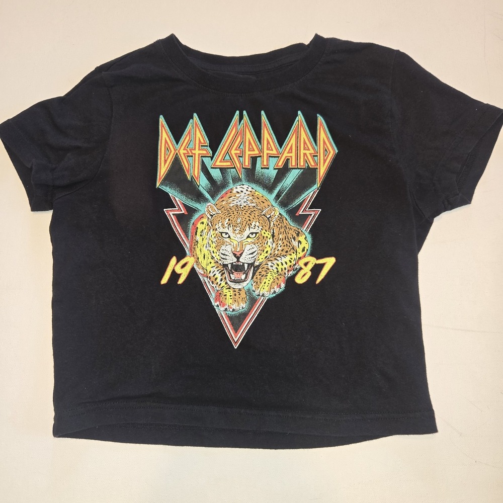 Def Leppard 1987 Cropped Black Womens T-shirt